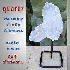 QUARTZ on stand 01]2 Master Healer APRIL BIRTHSTONE chakra CLARITY